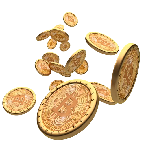 Floating cryptocurrency coins